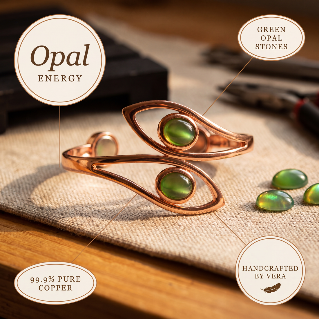 Yvonne's Opaal Koperen Armband