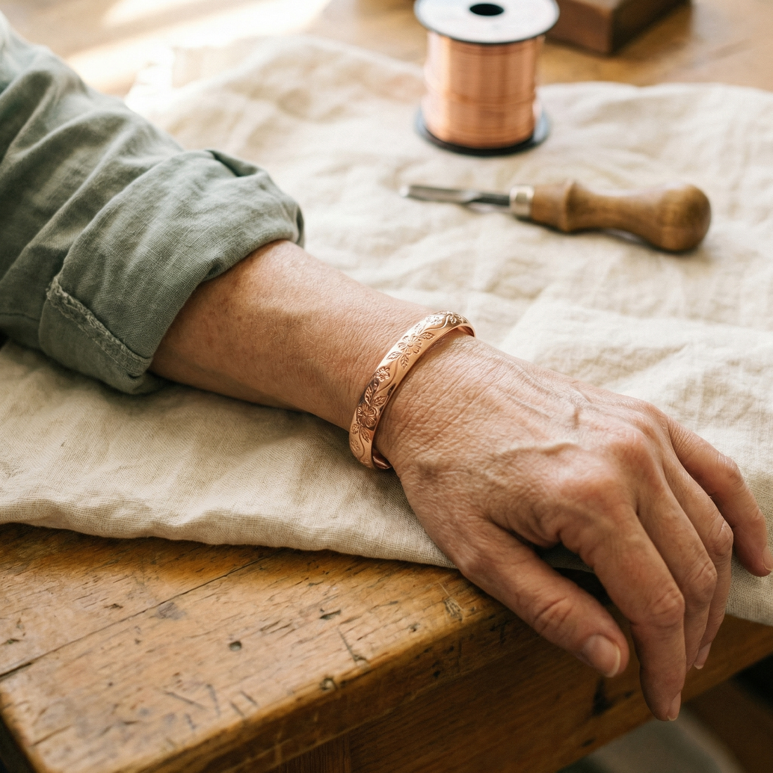 Yvonne's Bloei Koperen Armband