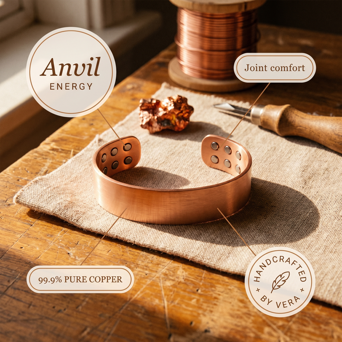 Yvonne's Aambeeld Koperen Armband
