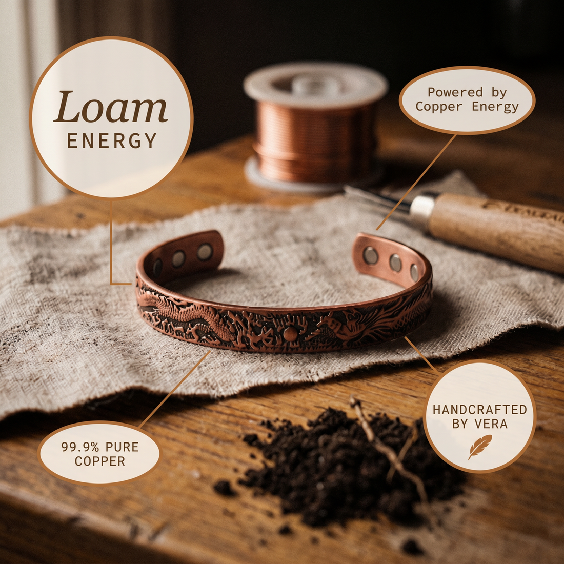 Yvonne's Leem Koperen Armband