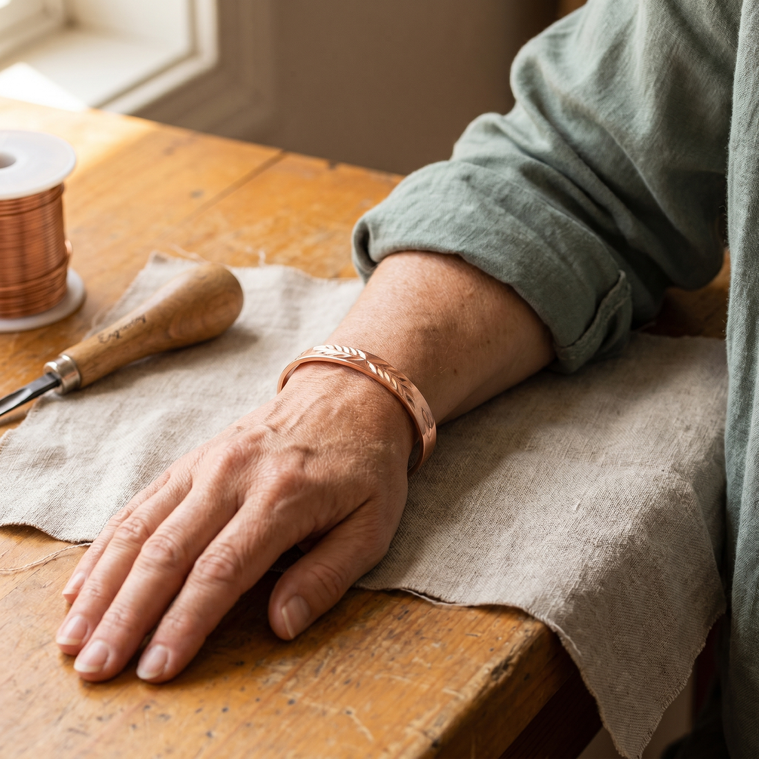 Yvonne's Maan Koperen Armband