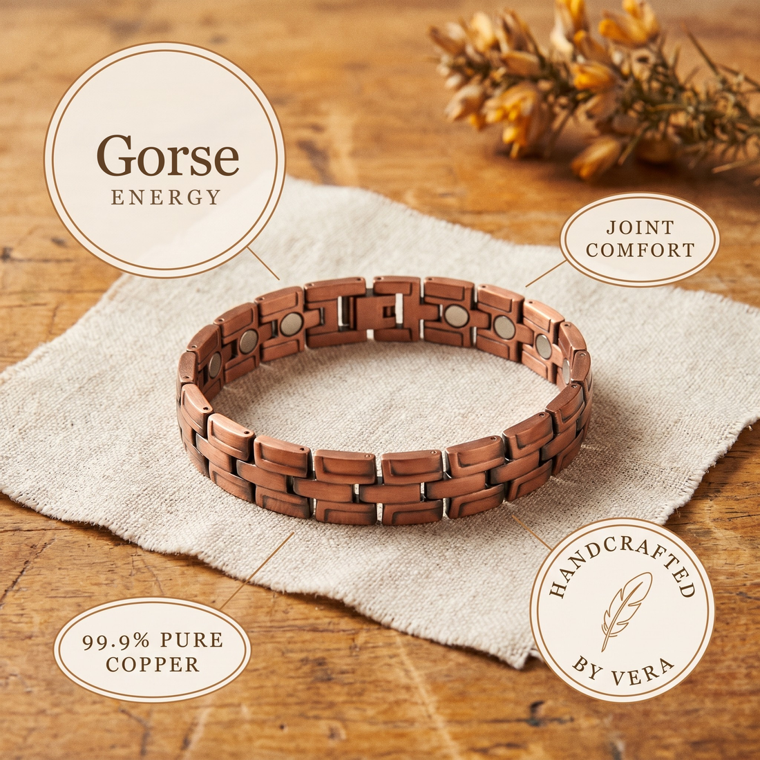 Yvonne's Gaspeldoorn Koperen Herenarmband