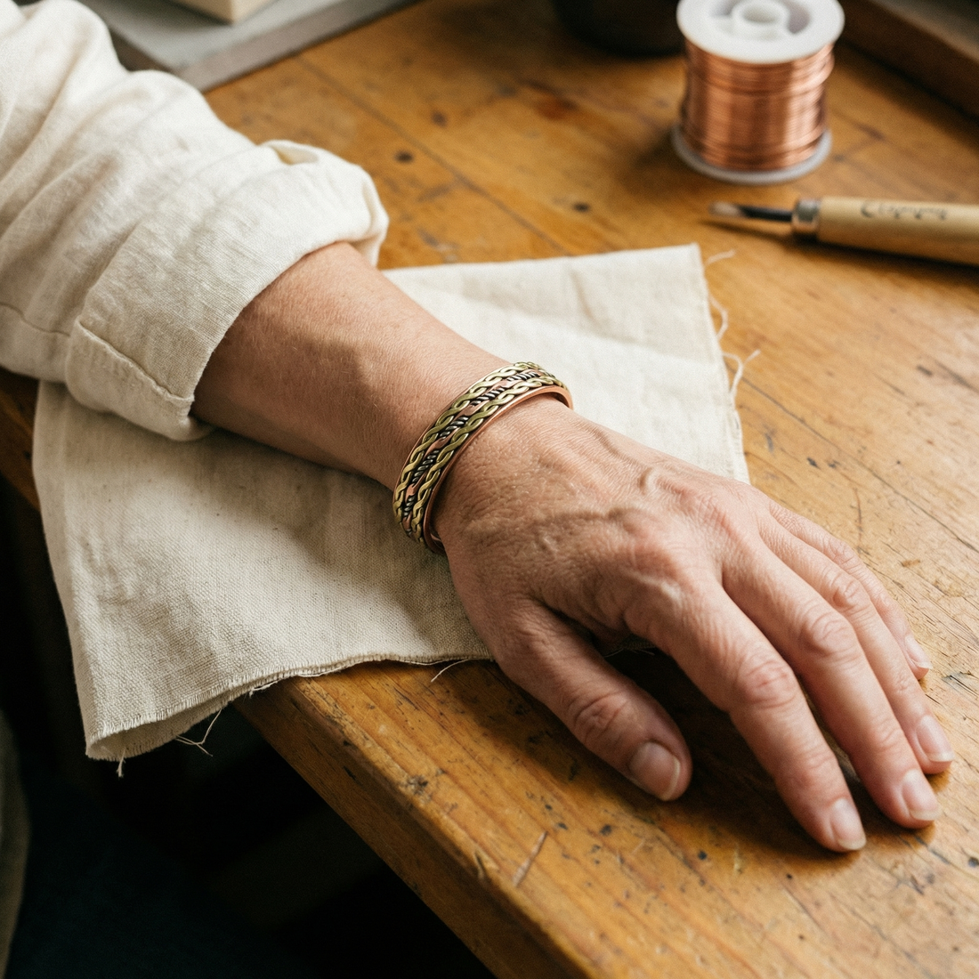 Yvonne's Vlecht Koperen Armband