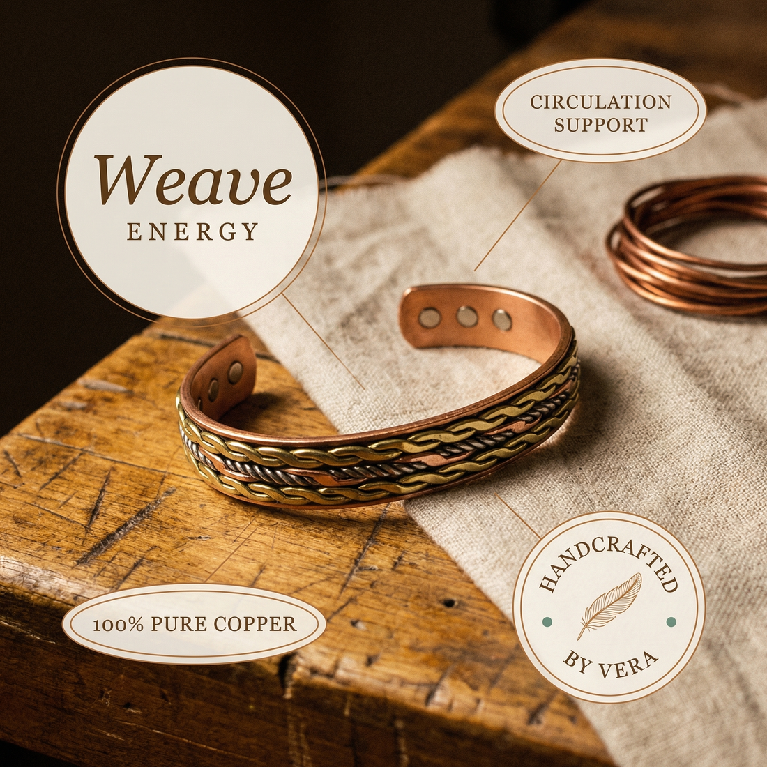 Yvonne's Vlecht Koperen Armband