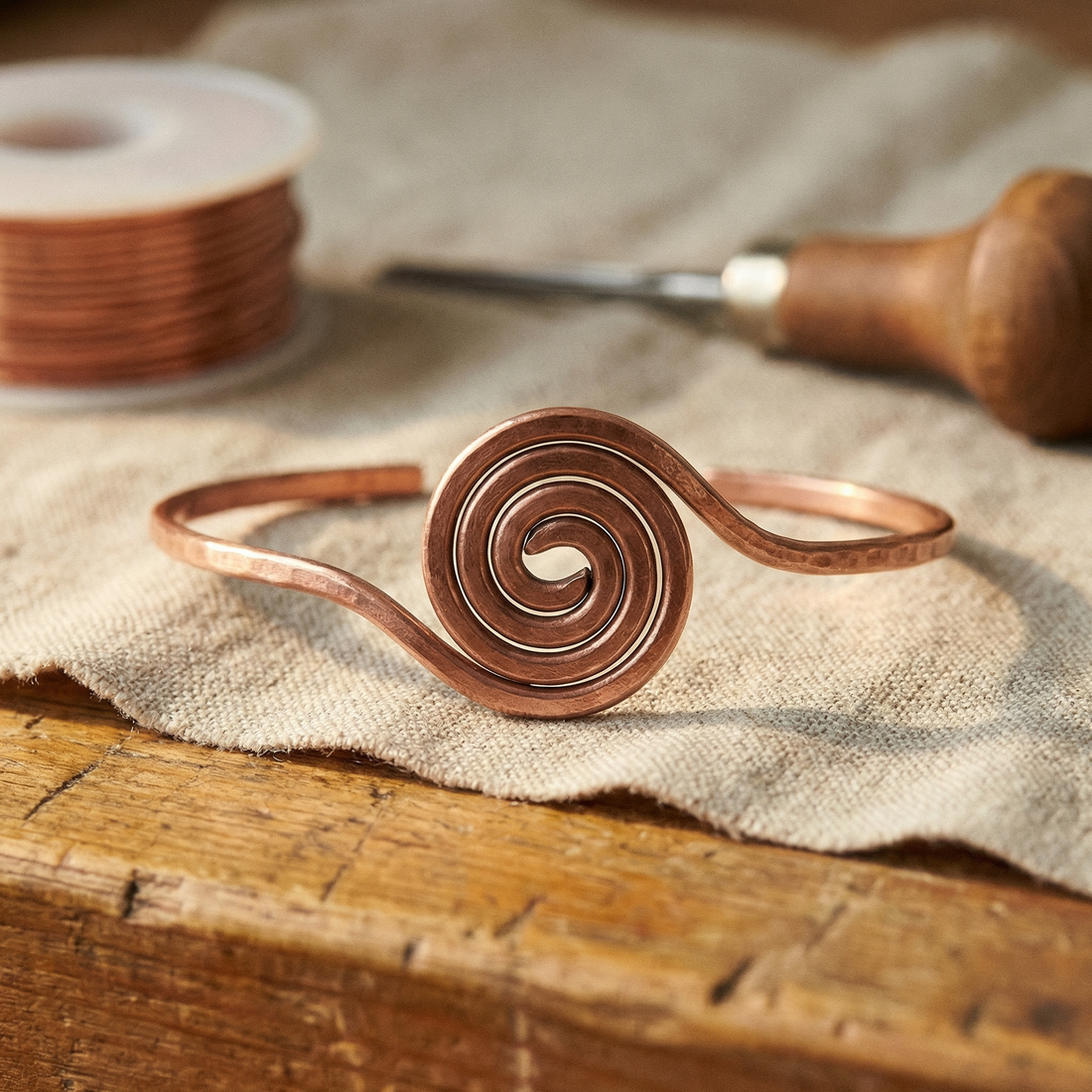 Yvonne's Winding Koperen Enkelbandje
