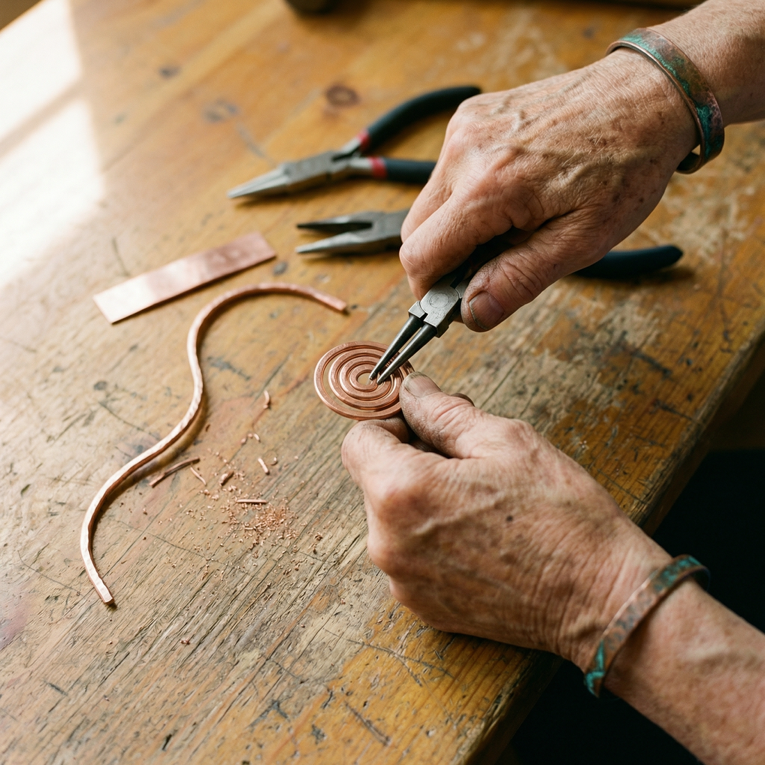 Yvonne's Winding Koperen Enkelbandje