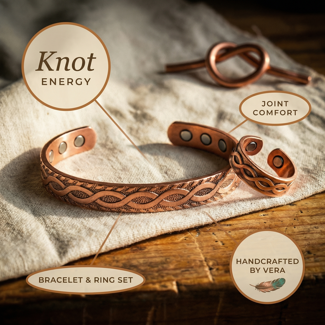 Yvonne's Knoop Koperen Set