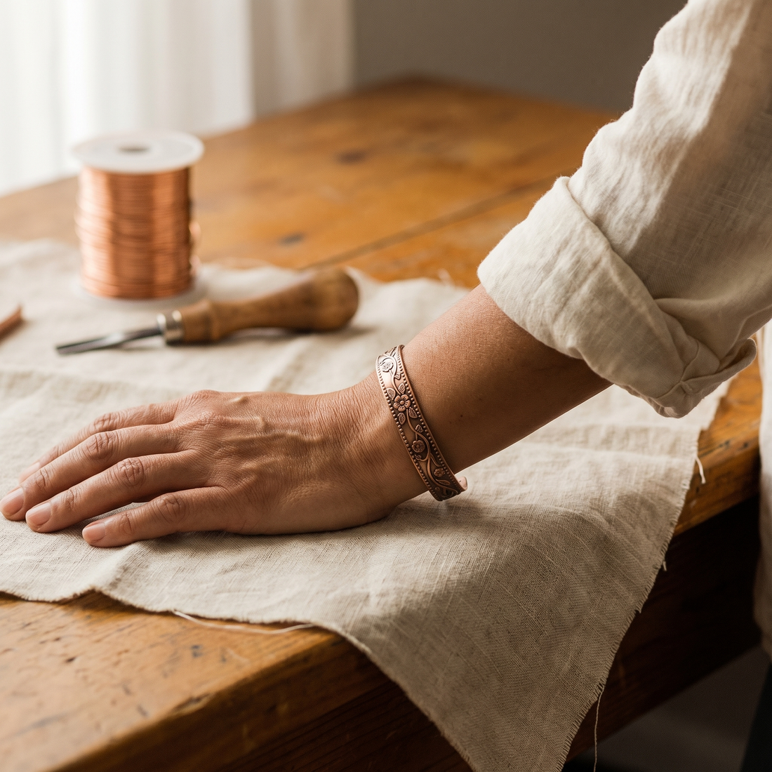 Yvonne's Klok Koperen Armband