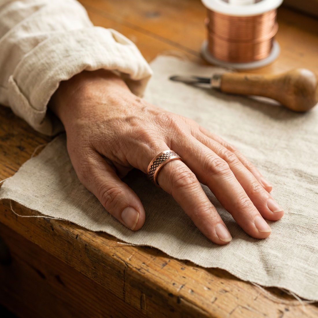 Yvonne's Raster Koperen Ring