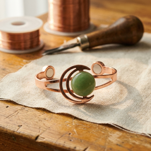 Yvonne's Bol Groen Koperen Armband