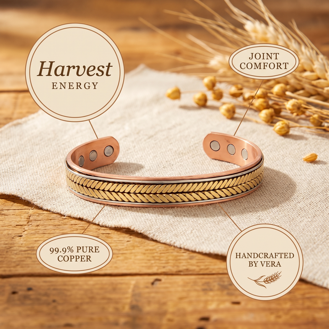 Yvonne's Oogst Koperen Armband
