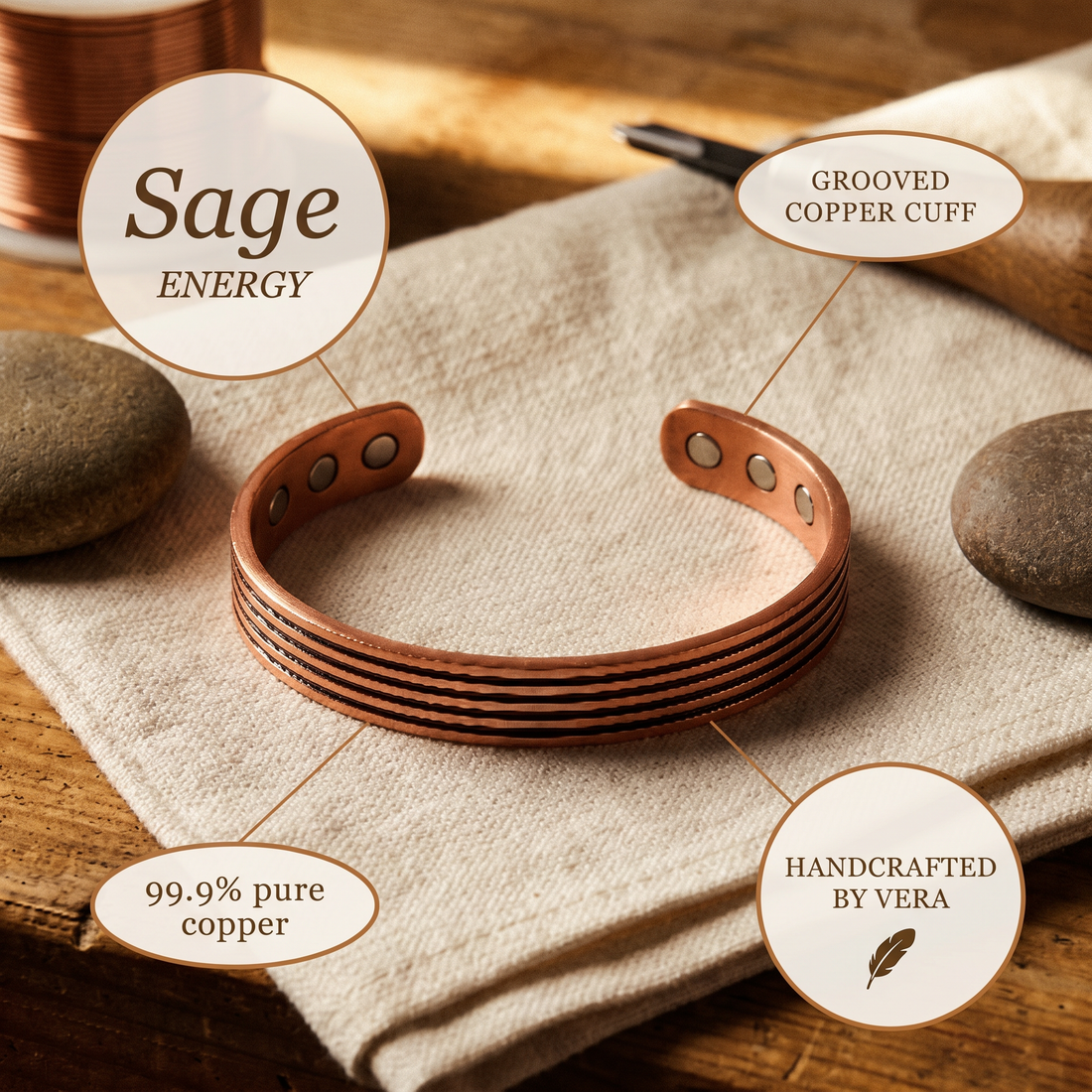 Yvonne's Salie Koperen Armband