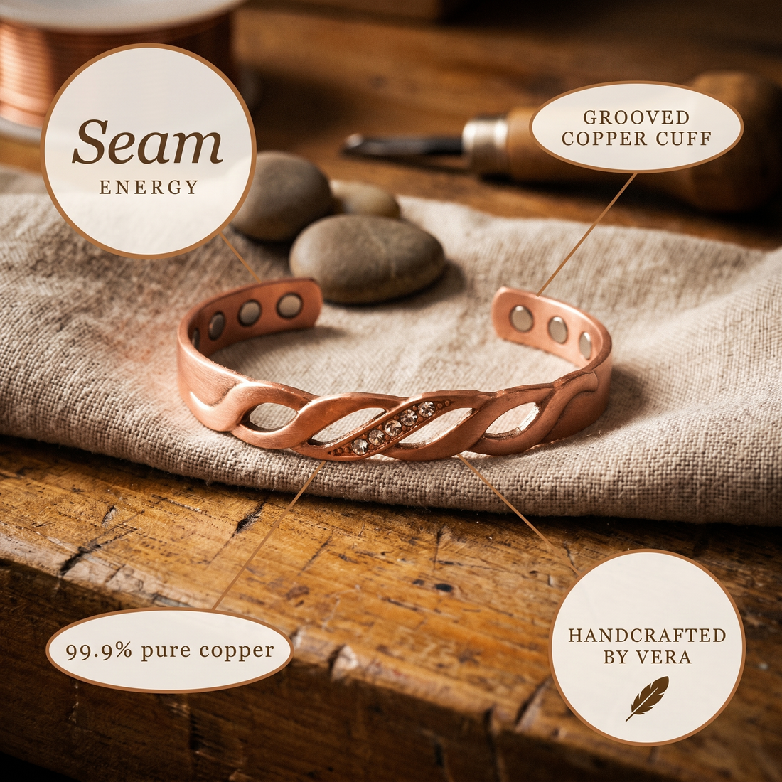 Yvonne's Naad Koperen Armband