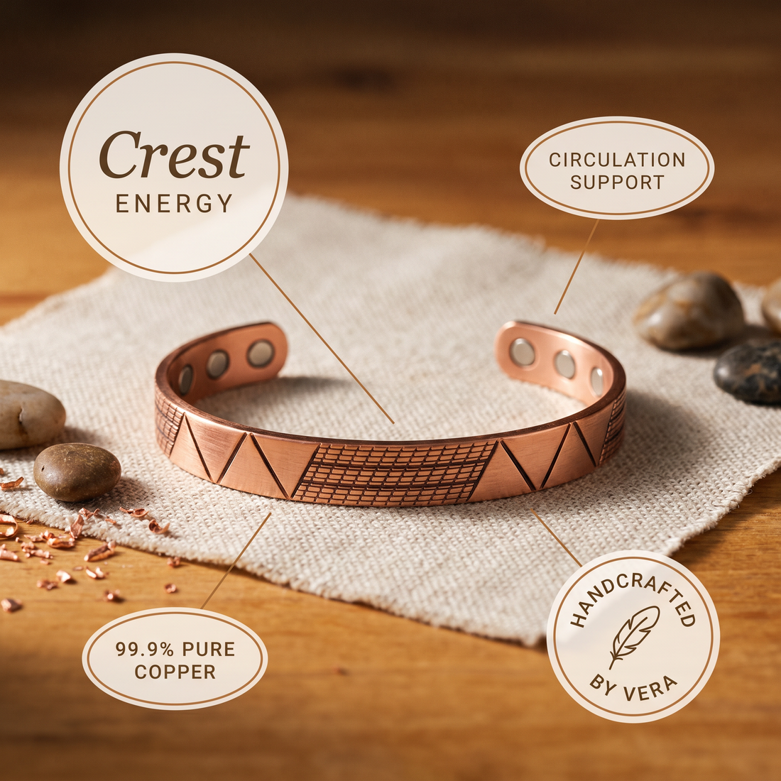Yvonne's Kruin Koperen Armband