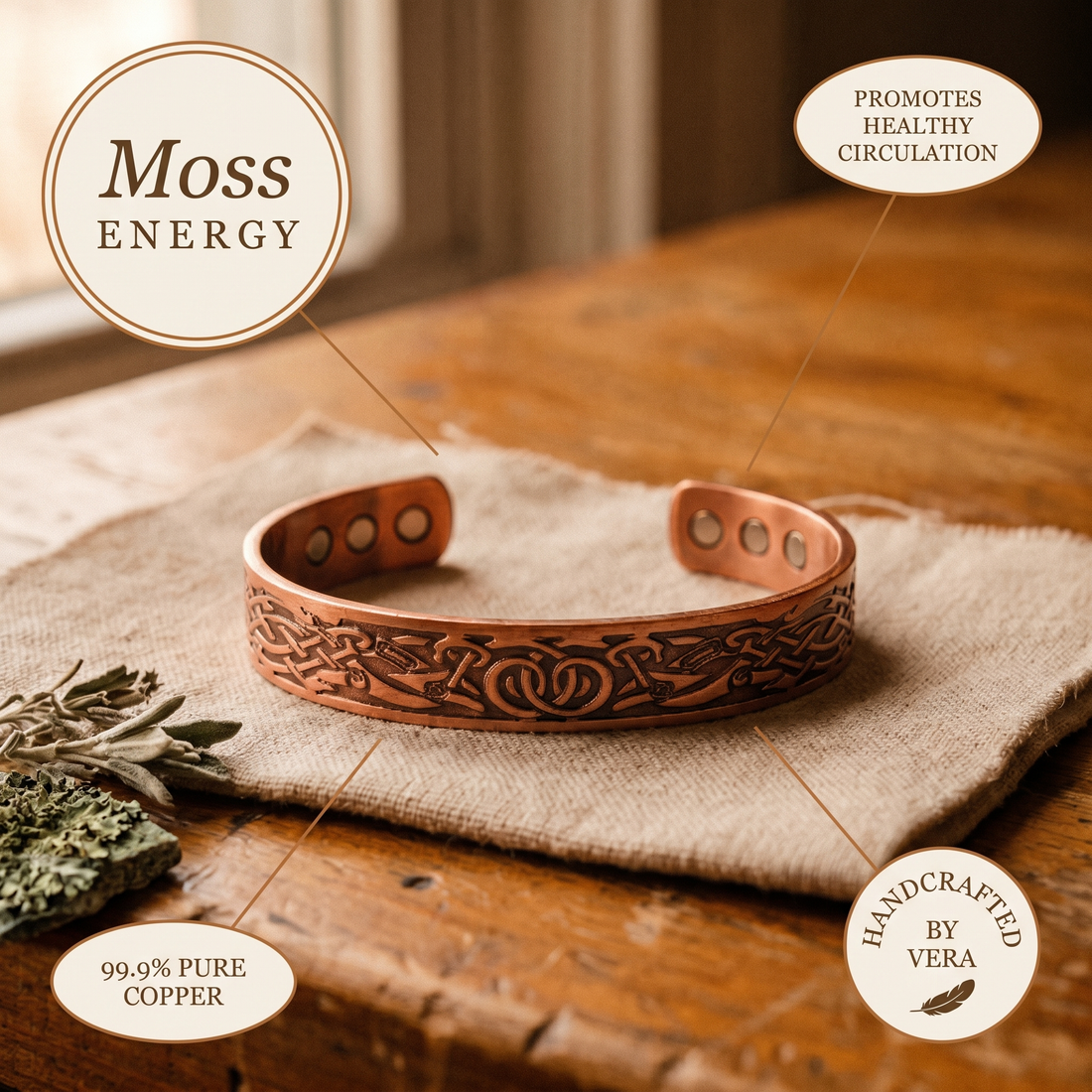 Yvonne's Mos Koperen Armband