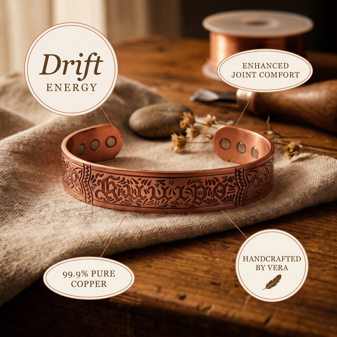 Yvonne's Drift Koperen Armband