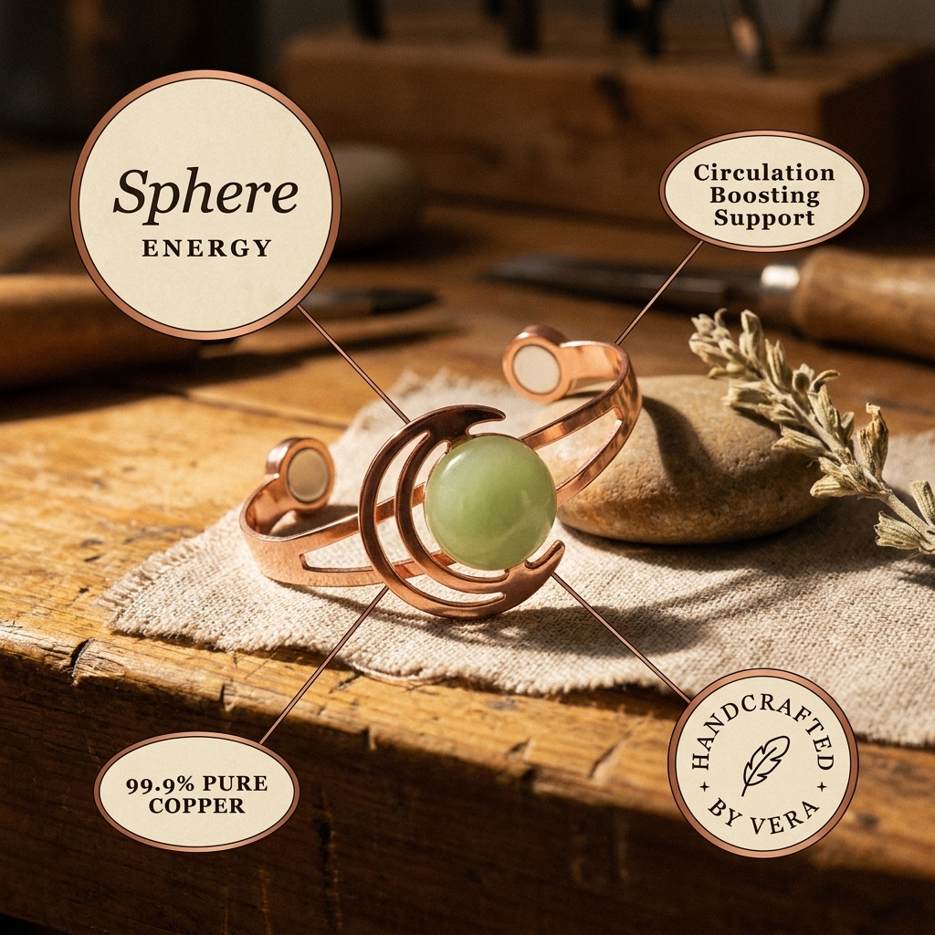 Yvonne's Bol Groen Koperen Armband