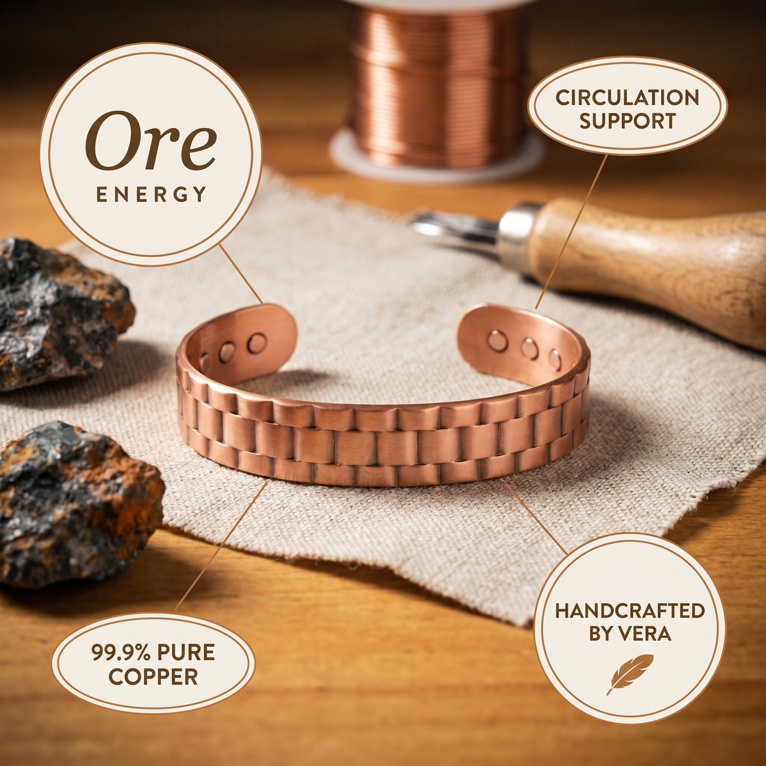 Yvonne's Erts Koperen Herenarmband