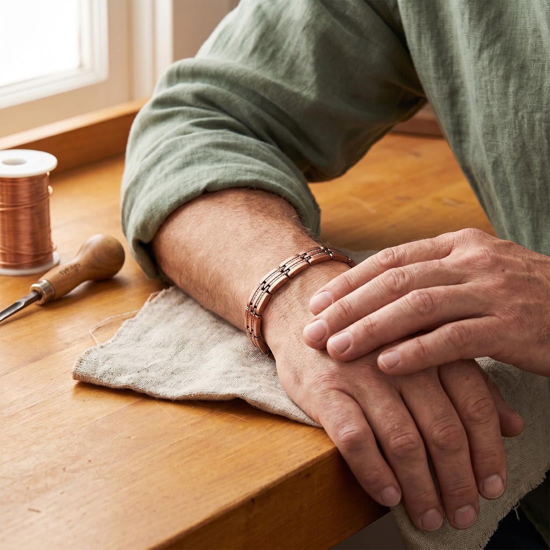 Yvonne's Piek Koperen Herenarmband
