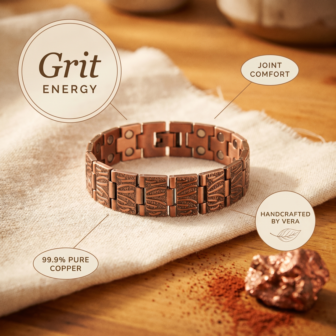 Yvonne's Kei Koperen Herenarmband