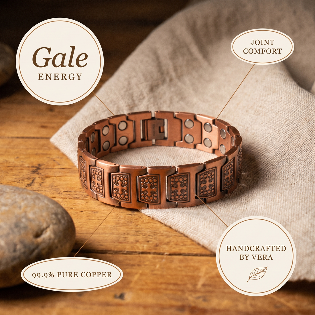 Yvonne's Storm Koperen Herenarmband