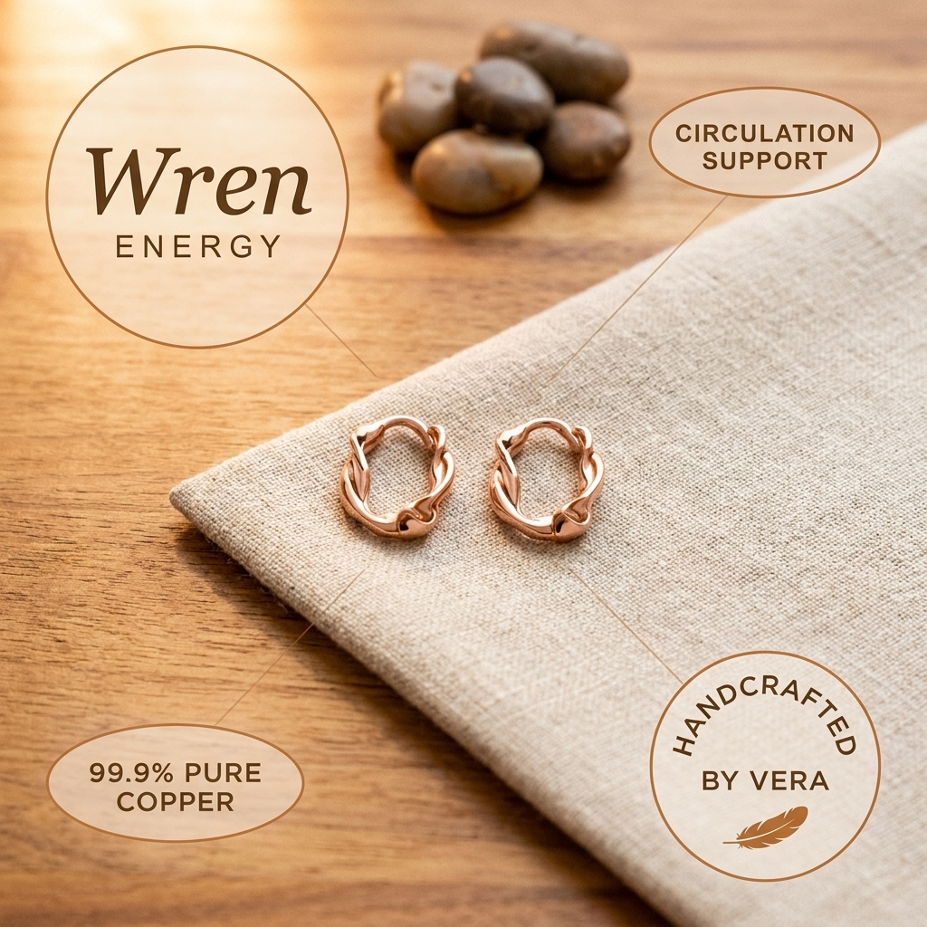 Yvonne's Winterkoning Koperen Oorringen