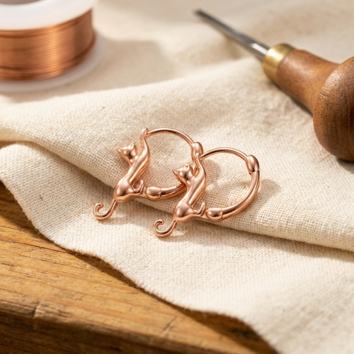 Yvonne's Wervel Koperen Oorbellen
